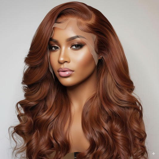 Dianne Auburn wig 13*4 transparent lace Body wave