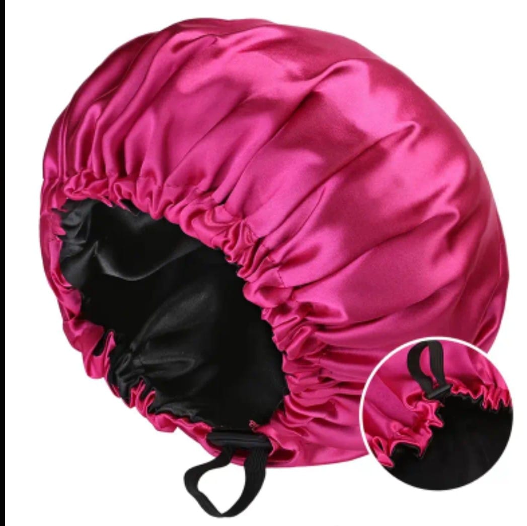 Adjustable Silk Sleep Bonnet with Tie Band – Long and short size