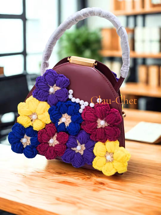 Fleurie sac en crochet